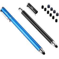 (2 Pcs)[0.18-inch Fine Tip ] Stylus Touch Screen Pens 5.5" L Perfect for Drawing Writing Gaming Compatiable with Apple iPad iPhone Samsung Tablets and All Other Touch Screens